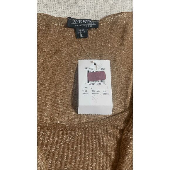 Vintage One West Brown Gold Top Large - Picture 8 of 8